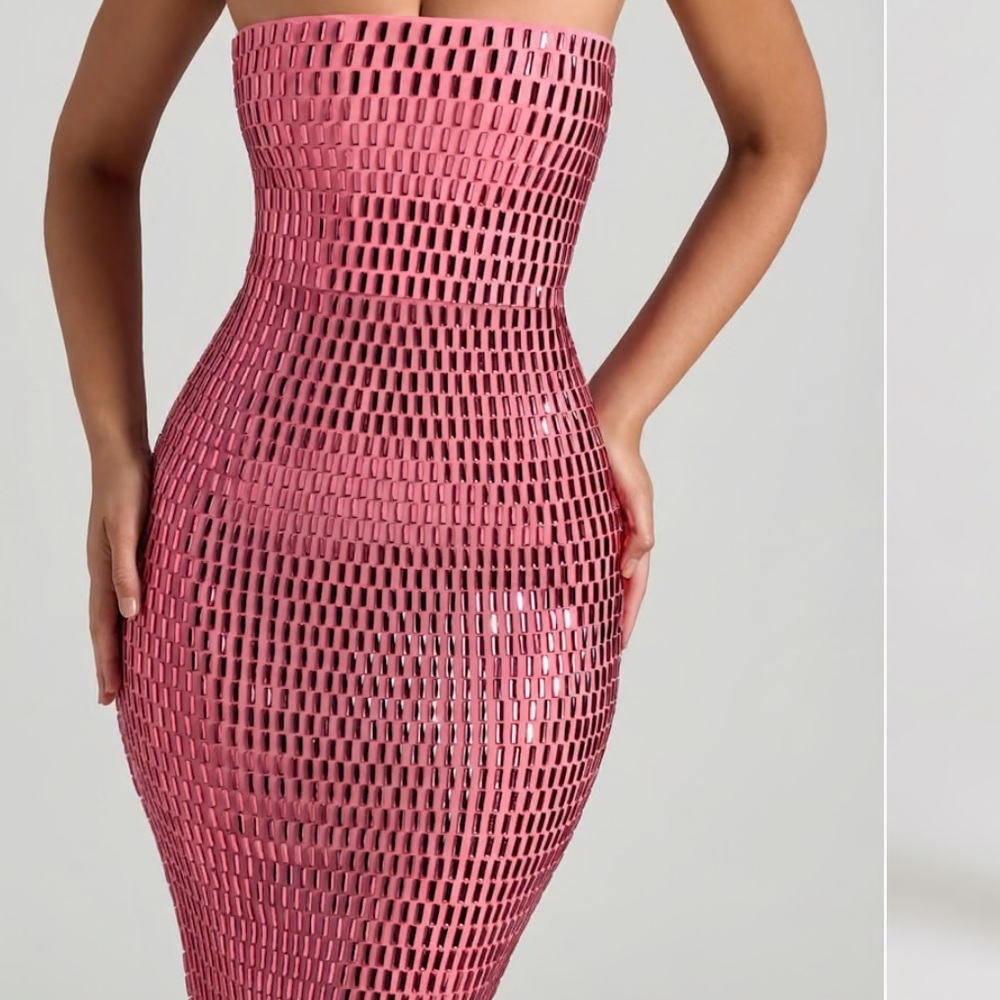 Oh Polly Amaya Dress in Watermelon Pink - Picture 6 of 8